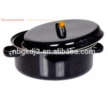 enamel handle and stainless steel rack of carbon steel enamel roast pot